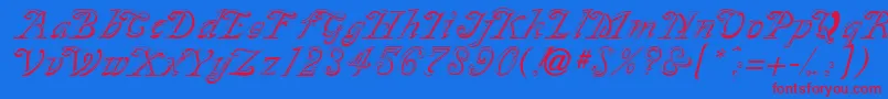 SilverplateRegular Font – Red Fonts on Blue Background