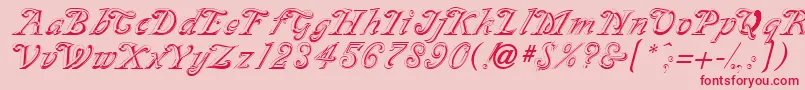 SilverplateRegular Font – Red Fonts on Pink Background