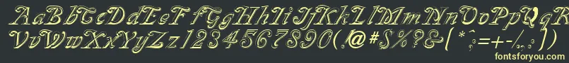 SilverplateRegular Font – Yellow Fonts on Black Background
