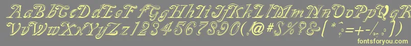 SilverplateRegular Font – Yellow Fonts on Gray Background