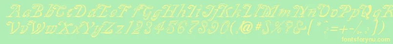 SilverplateRegular Font – Yellow Fonts on Green Background
