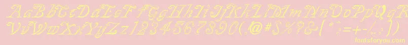 SilverplateRegular Font – Yellow Fonts on Pink Background