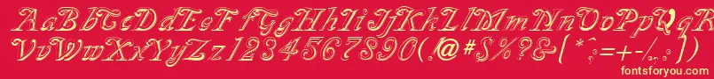 SilverplateRegular Font – Yellow Fonts on Red Background