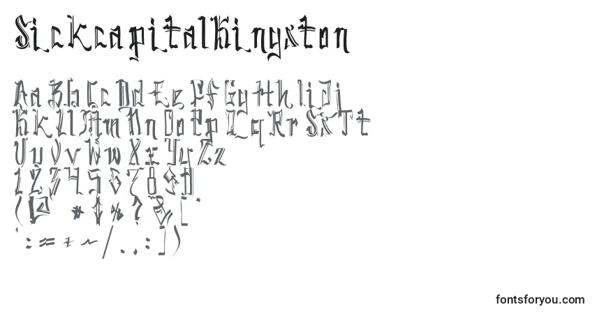 A fonte SickcapitalKingston (100042) – alfabeto, números, caracteres especiais
