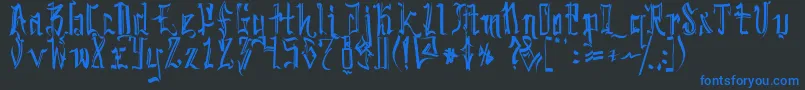 SickcapitalKingston Font – Blue Fonts on Black Background