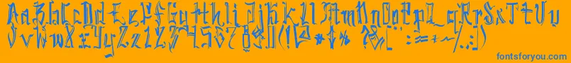 SickcapitalKingston-Schriftart – Blaue Schriften auf orangefarbenem Hintergrund