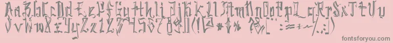 フォントSickcapitalKingston – ピンクの背景に灰色の文字