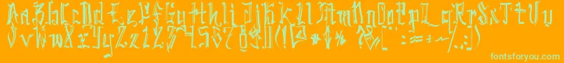 SickcapitalKingston Font – Green Fonts on Orange Background