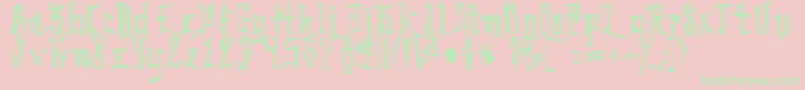 SickcapitalKingston Font – Green Fonts on Pink Background