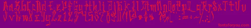 SickcapitalKingston Font – Red Fonts on Purple Background