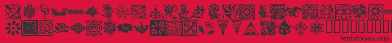 fuente KrFleurishFloral – Fuentes Negras Sobre Fondo Rojo
