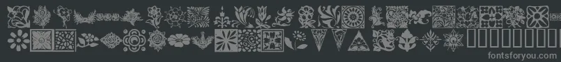 KrFleurishFloral Font – Gray Fonts on Black Background