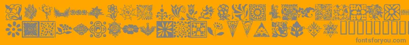 KrFleurishFloral-Schriftart – Graue Schriften auf orangefarbenem Hintergrund