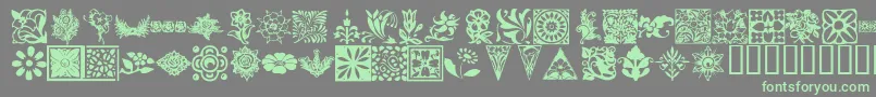 KrFleurishFloral Font – Green Fonts on Gray Background