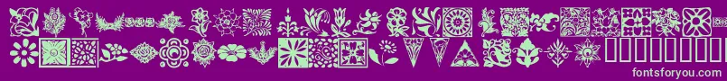 KrFleurishFloral Font – Green Fonts on Purple Background