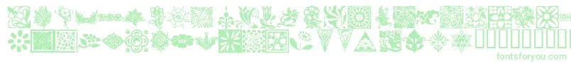 KrFleurishFloral Font – Green Fonts on White Background