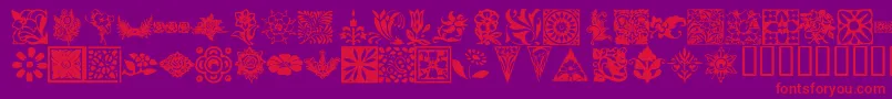 KrFleurishFloral-Schriftart – Rote Schriften auf violettem Hintergrund