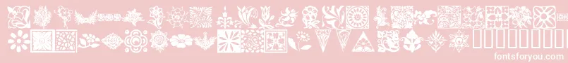 KrFleurishFloral-Schriftart – Weiße Schriften auf rosa Hintergrund