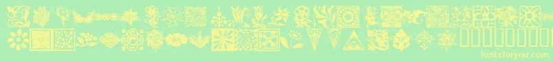 KrFleurishFloral Font – Yellow Fonts on Green Background