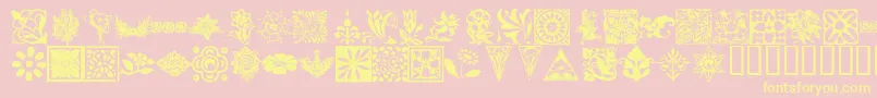 KrFleurishFloral-Schriftart – Gelbe Schriften auf rosa Hintergrund