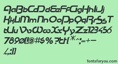 RacetracsskItalic font – Black Fonts On Green Background