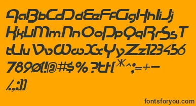 RacetracsskItalic font – Black Fonts On Orange Background