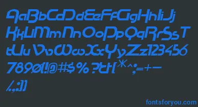 RacetracsskItalic font – Blue Fonts On Black Background
