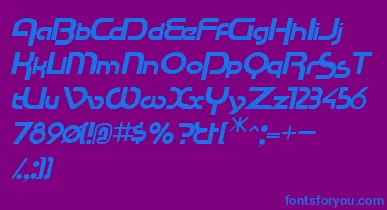 RacetracsskItalic font – Blue Fonts On Purple Background