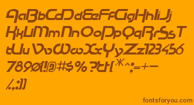 RacetracsskItalic font – Brown Fonts On Orange Background