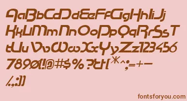 RacetracsskItalic font – Brown Fonts On Pink Background