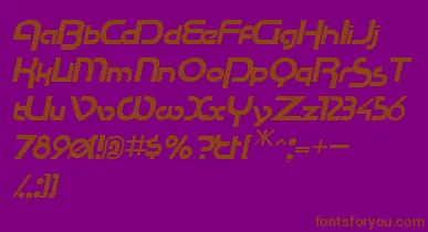 RacetracsskItalic font – Brown Fonts On Purple Background