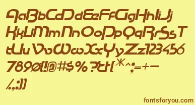 RacetracsskItalic font – Brown Fonts On Yellow Background