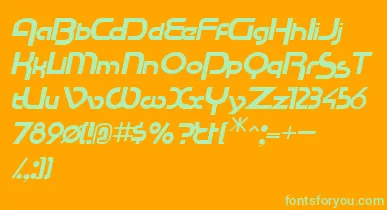 RacetracsskItalic font – Green Fonts On Orange Background
