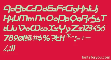 RacetracsskItalic font – Green Fonts On Red Background