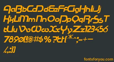RacetracsskItalic font – Orange Fonts On Black Background