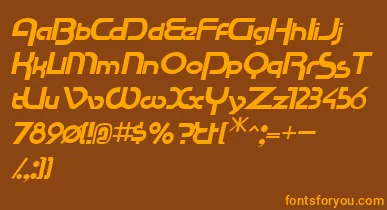 RacetracsskItalic font – Orange Fonts On Brown Background