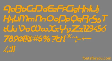 RacetracsskItalic font – Orange Fonts On Gray Background
