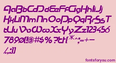 RacetracsskItalic font – Purple Fonts On Pink Background