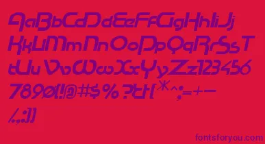 RacetracsskItalic font – Purple Fonts On Red Background