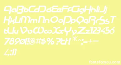 RacetracsskItalic font – White Fonts On Yellow Background