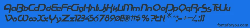 RacetracsskItalic Font – Black Fonts on Blue Background