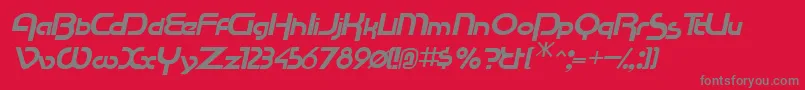 Czcionka RacetracsskItalic – szare czcionki na czerwonym tle