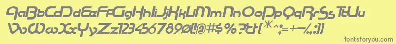 RacetracsskItalic Font – Gray Fonts on Yellow Background