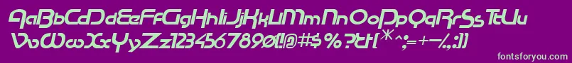 RacetracsskItalic Font – Green Fonts on Purple Background