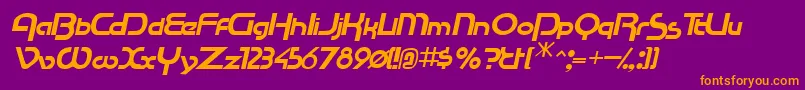 RacetracsskItalic Font – Orange Fonts on Purple Background