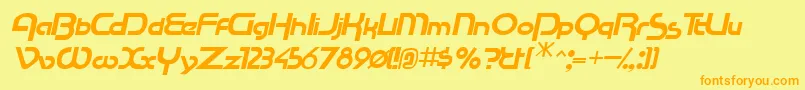 RacetracsskItalic Font – Orange Fonts on Yellow Background