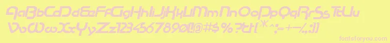 RacetracsskItalic Font – Pink Fonts on Yellow Background