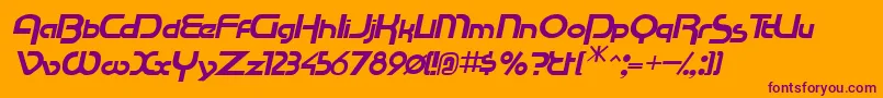 RacetracsskItalic Font – Purple Fonts on Orange Background