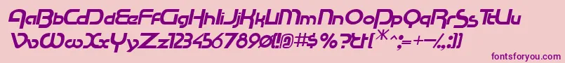 RacetracsskItalic Font – Purple Fonts on Pink Background