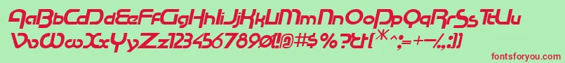 RacetracsskItalic Font – Red Fonts on Green Background